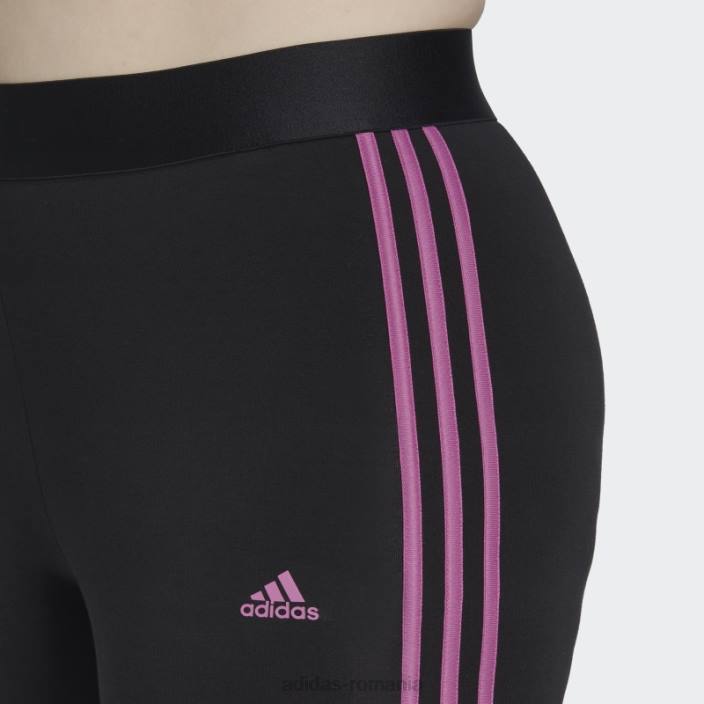 Adidas esențiale jambiere cu 3 dungi (plus mărime) liliac femei negru/liliac 2JBN10525