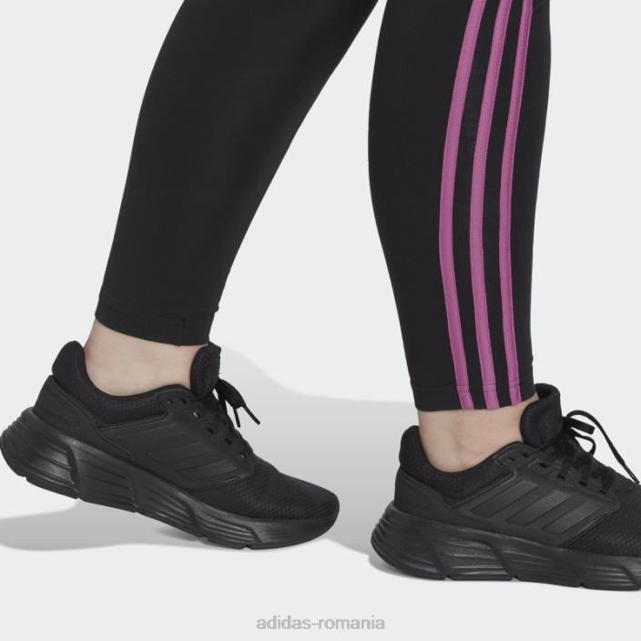 Adidas esențiale jambiere cu 3 dungi (plus mărime) liliac femei negru/liliac 2JBN10525