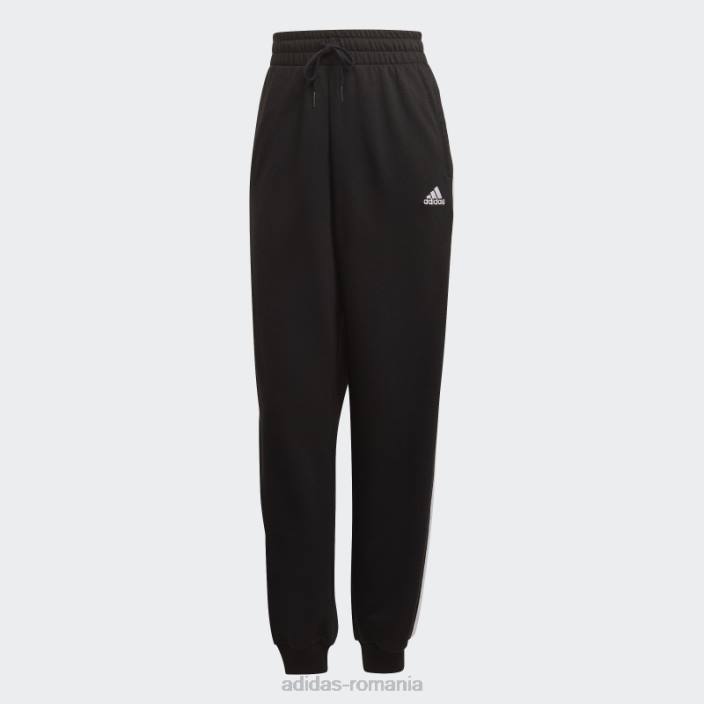 Adidas essentials studio lounge pantaloni cu 3 dungi negri femei alb negru 2JBN9373