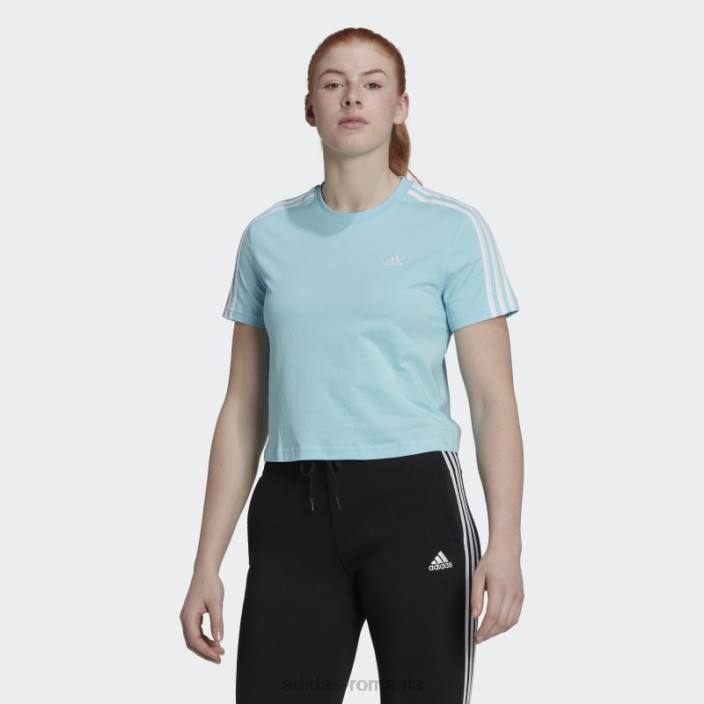 Adidas essentials tricou decupat cu 3 dungi albastru adidas femei albastru alb 2JBN9222