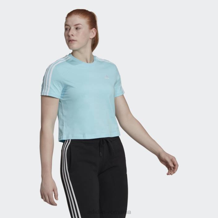 Adidas essentials tricou decupat cu 3 dungi albastru adidas femei albastru alb 2JBN9222