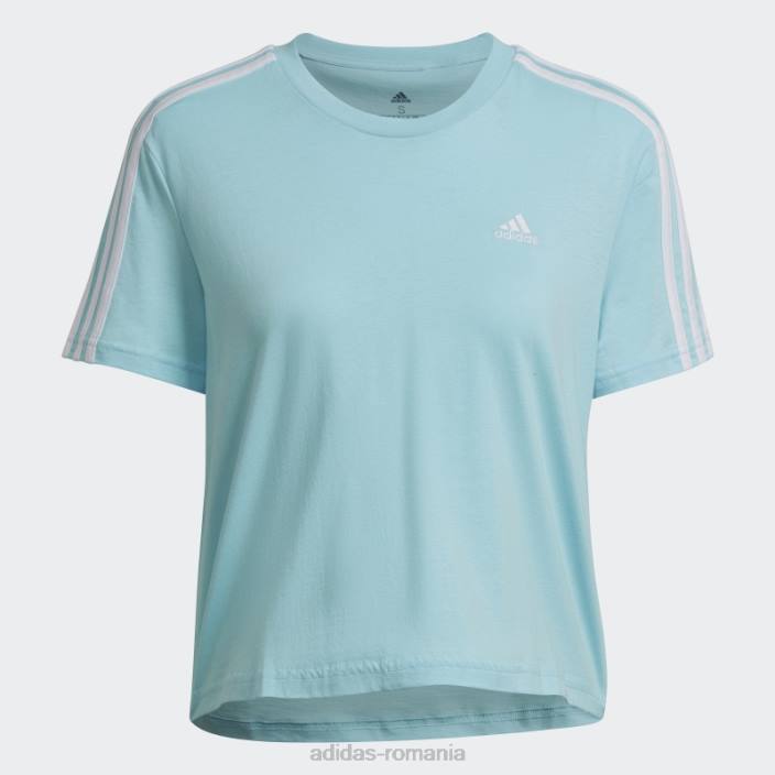Adidas essentials tricou decupat cu 3 dungi albastru adidas femei albastru alb 2JBN9222