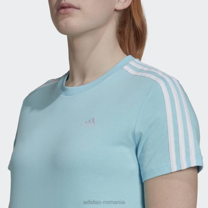 Adidas essentials tricou decupat cu 3 dungi albastru adidas femei albastru alb 2JBN9222