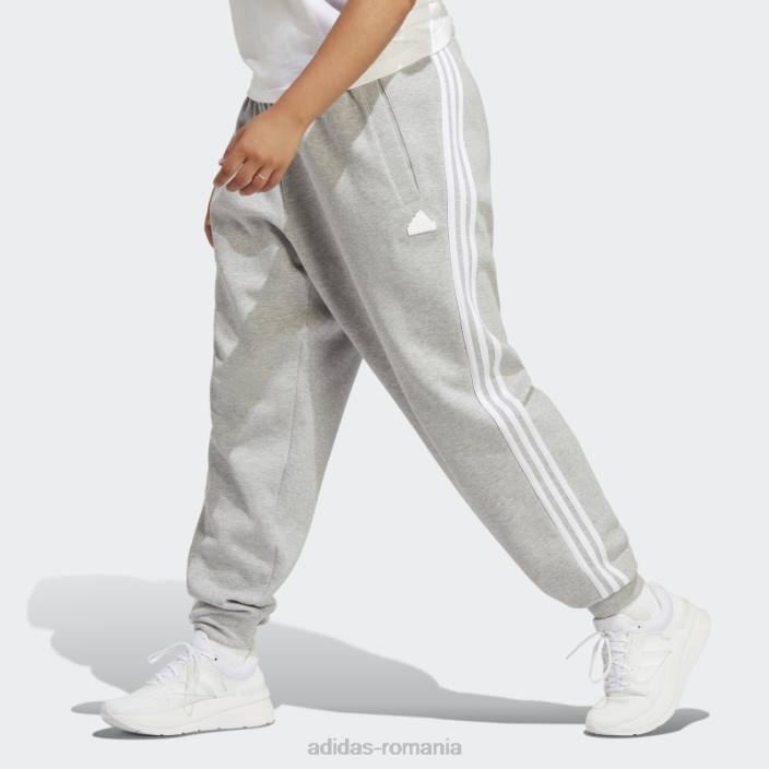 Adidas fashion future icons pantaloni obisnuiti cu 3 dungi (plus marime) gri mediu femei gri mediu 2JBN2432