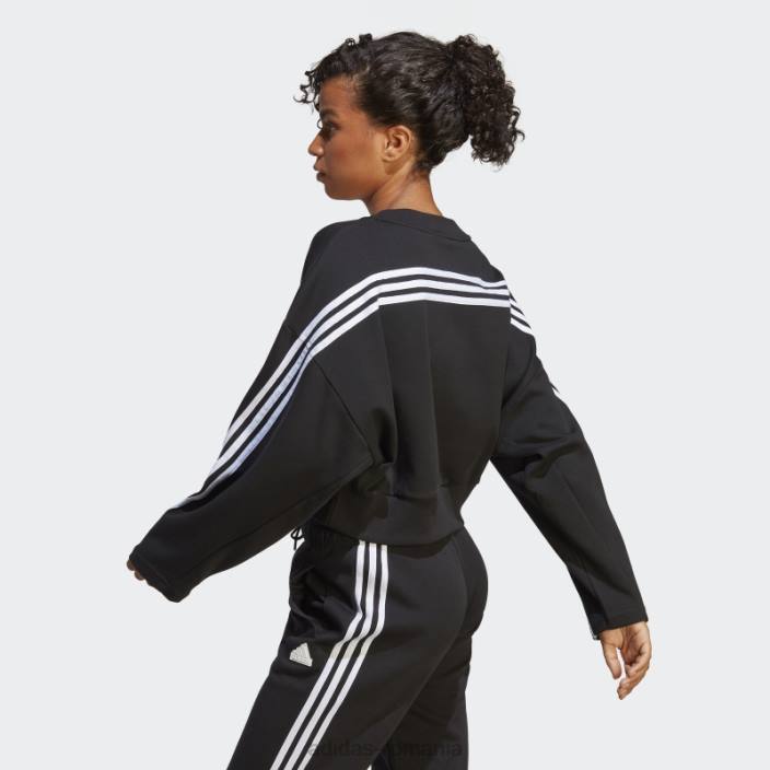Adidas future icons hanorac cu 3 dungi negru fierbinte femei negru 2JBN2564
