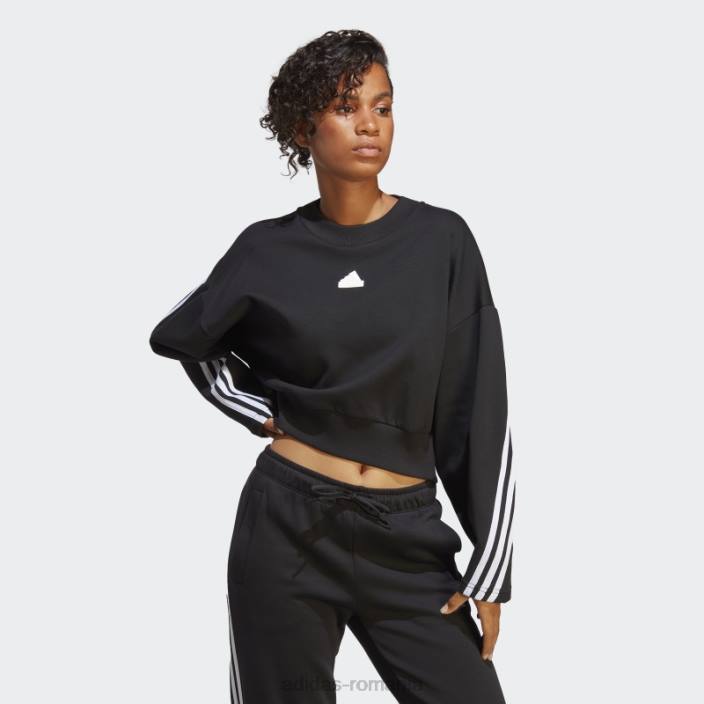 Adidas future icons hanorac cu 3 dungi negru fierbinte femei negru 2JBN2564