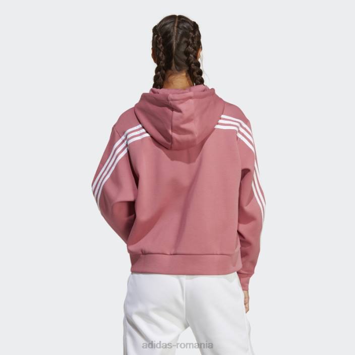 Adidas future icons hanorac cu fermoar complet, cu 3 dungi, roz femei roz 2JBN9115