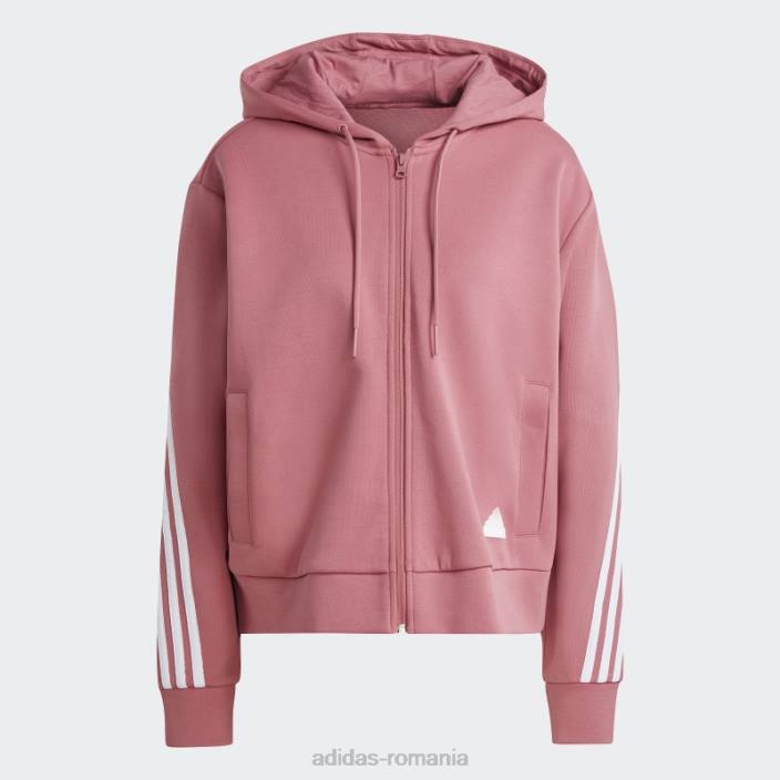 Adidas future icons hanorac cu fermoar complet, cu 3 dungi, roz femei roz 2JBN9115