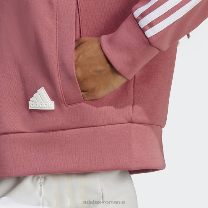 Adidas future icons hanorac cu fermoar complet, cu 3 dungi, roz femei roz 2JBN9115