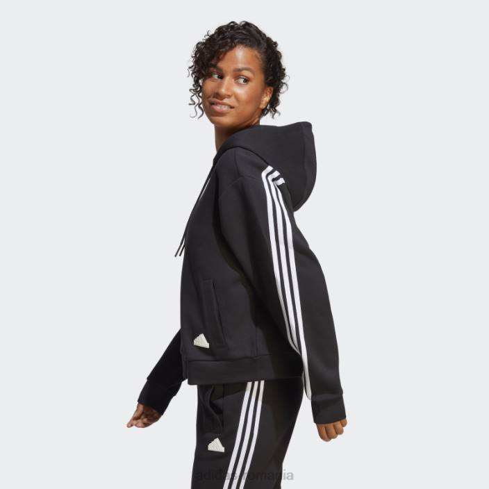 Adidas future icons hanorac negru cu fermoar complet cu 3 dungi femei negru 2JBN8965