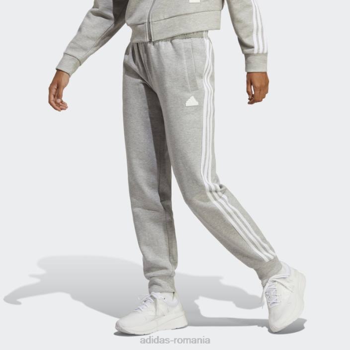 Adidas future icons pantaloni obișnuiți cu 3 dungi gri mediu adidas femei gri mediu 2JBN9006