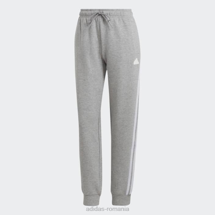 Adidas future icons pantaloni obișnuiți cu 3 dungi gri mediu adidas femei gri mediu 2JBN9006
