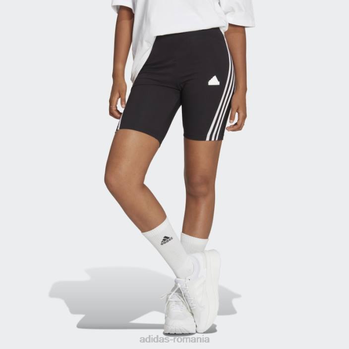 Adidas future icons pantaloni scurți pentru biciclete cu 3 dungi negru femei negru 2JBN16766