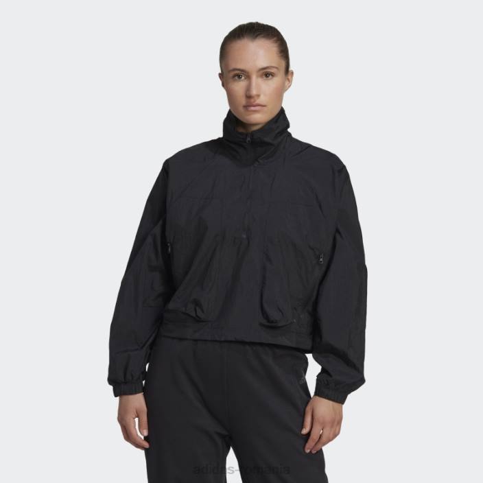 Adidas geacă neagră cu jumătate de fermoar țesut x-city femei negru 2JBN2911