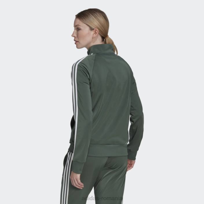Adidas green oxide primegreen essentials jachetă de sport subțire cu 3 dungi femei oxid verde/alb 2JBN10145