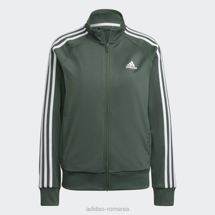 Adidas green oxide primegreen essentials jachetă de sport subțire cu 3 dungi femei oxid verde/alb 2JBN10145