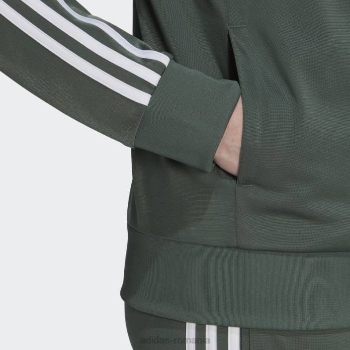 Adidas green oxide primegreen essentials jachetă de sport subțire cu 3 dungi femei oxid verde/alb 2JBN10145