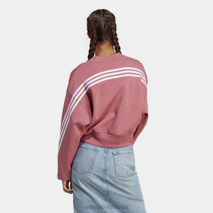 Adidas hanorac adidas cu 3 dungi icoane viitoare roz femei roz 2JBN9099