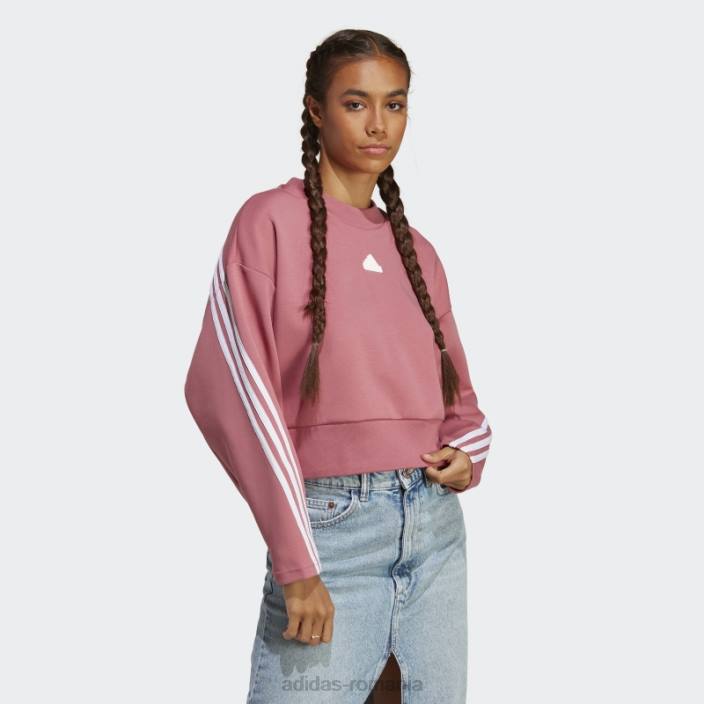 Adidas hanorac adidas cu 3 dungi icoane viitoare roz femei roz 2JBN9099