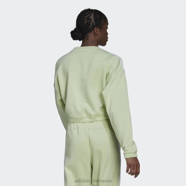 Adidas hanorac crop crew lime hyperglam femei lămâie verde 2JBN3161