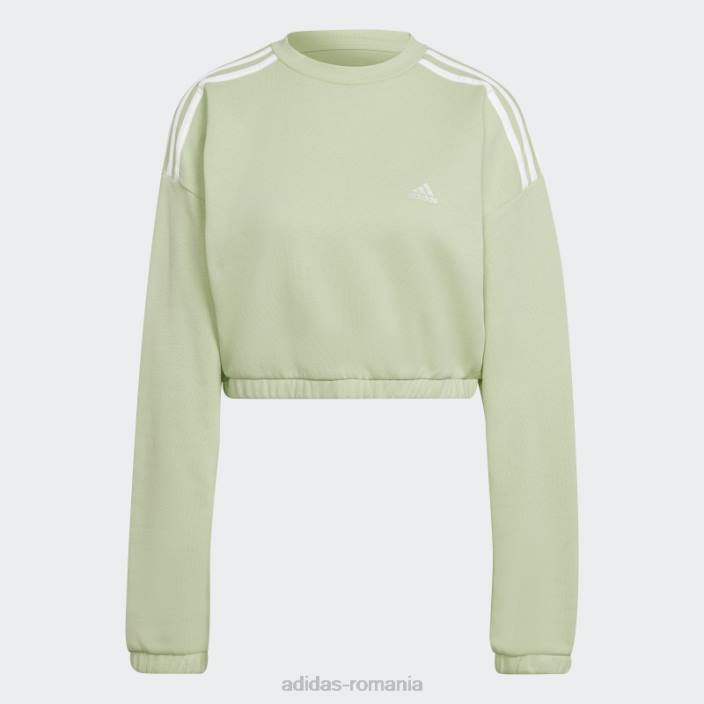 Adidas hanorac crop crew lime hyperglam femei lămâie verde 2JBN3161