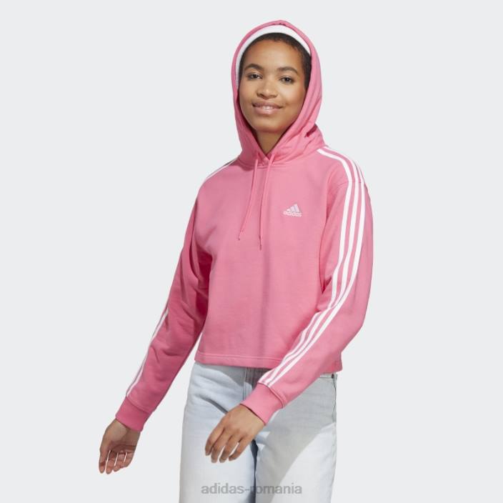 Adidas hanorac cu 3 dungi French Terry, magenta femei magenta/alb 2JBN9961