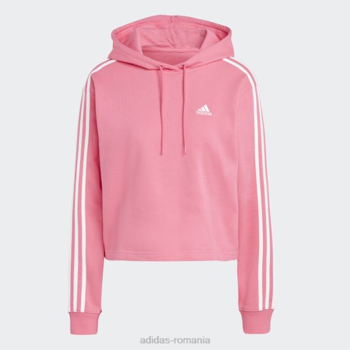 Adidas hanorac cu 3 dungi French Terry, magenta femei magenta/alb 2JBN9961