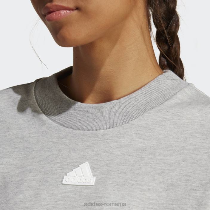 Adidas hanorac cu 3 dungi gri mediu future icons femei gri mediu 2JBN8999