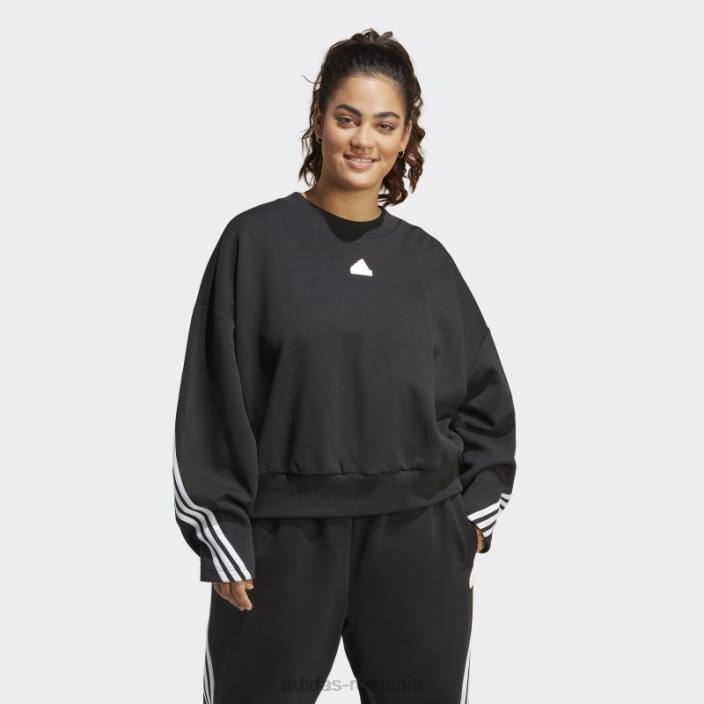 Adidas hanorac cu 3 dungi (plus mărime) negru adidas femei negru 2JBN2436