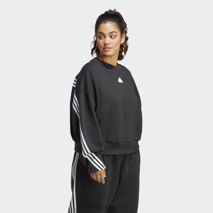 Adidas hanorac cu 3 dungi (plus mărime) negru adidas femei negru 2JBN2436