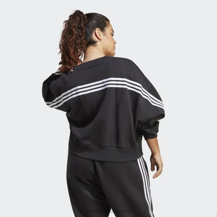 Adidas hanorac cu 3 dungi (plus mărime) negru adidas femei negru 2JBN2436