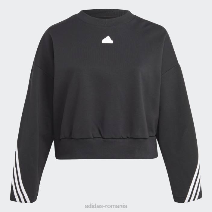 Adidas hanorac cu 3 dungi (plus mărime) negru adidas femei negru 2JBN2436