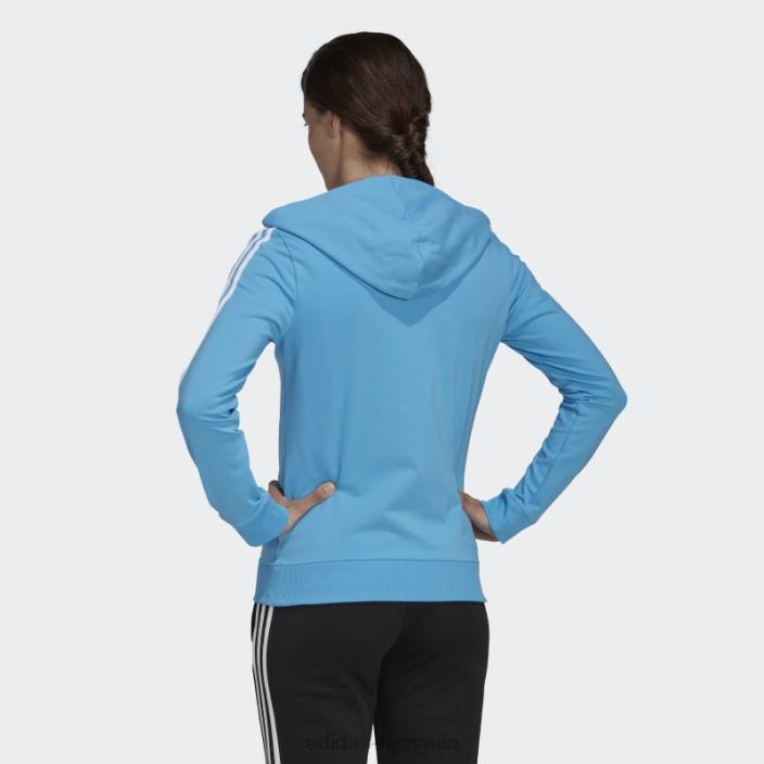 Adidas hanorac cu fermoar complet cu 3 dungi blue essentials femei albastru alb 2JBN10162