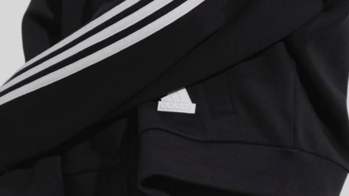 Adidas hanorac cu fermoar complet cu 3 dungi cu iconițe negre de viitor femei negru 2JBN16499