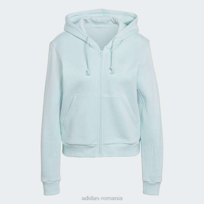 Adidas hanorac cu fermoar complet din fleece all szn albastru adidas femei albastru 2JBN10554