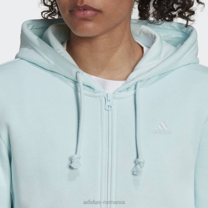 Adidas hanorac cu fermoar complet din fleece all szn albastru adidas femei albastru 2JBN10554