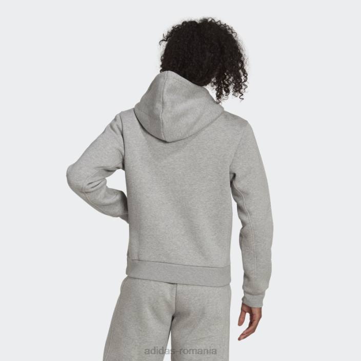 Adidas hanorac cu fermoar complet din fleece all szn gri mediu femei gri mediu 2JBN17221