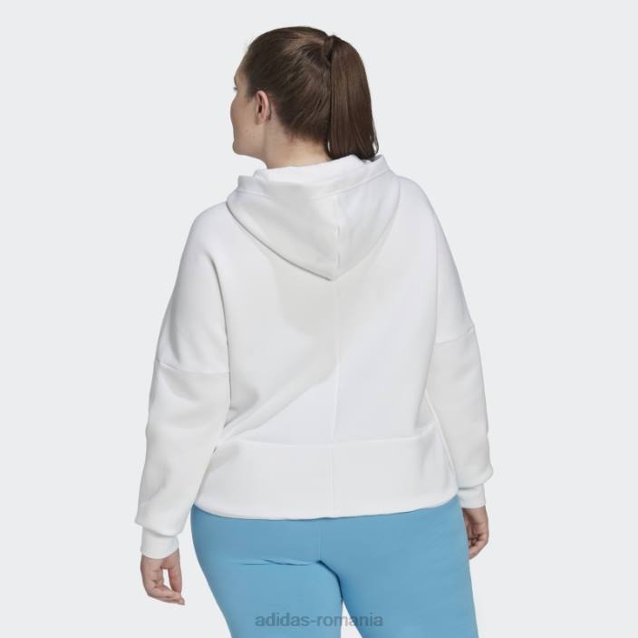 Adidas hanorac cu fermoar complet slim fit (plus mărime) alb femei alb 2JBN10771