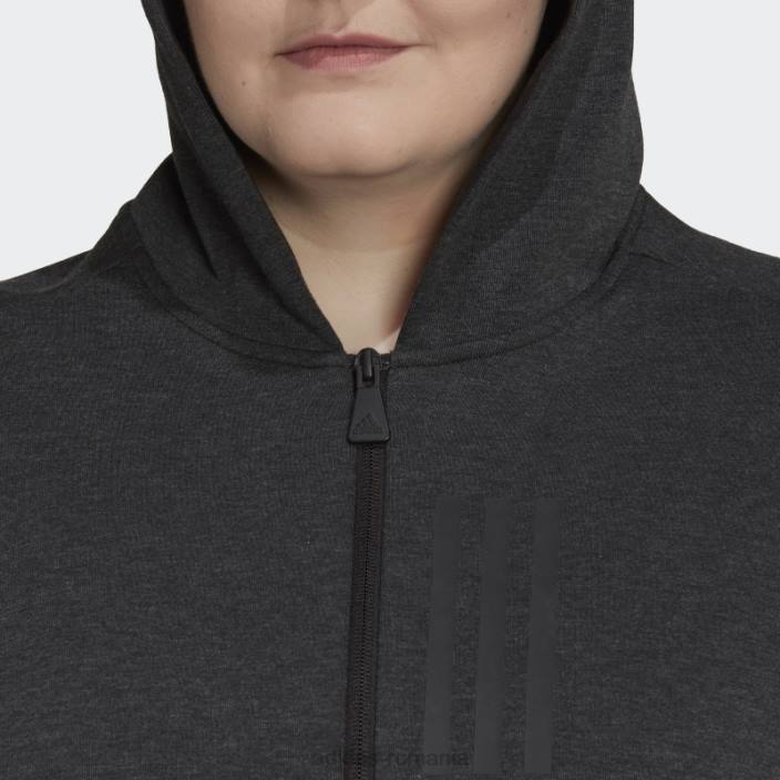 Adidas hanorac cu fermoar complet slim fit (plus mărime) negru melange femei melange negru 2JBN2815