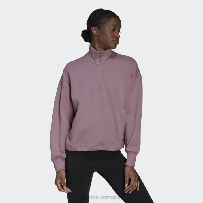 Adidas hanorac cu fermoar sfert, mov, icoane viitoare femei mov 2JBN10535