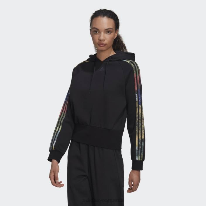 Adidas hanorac cu imprimeu peste tot negru adidas femei negru/multicolor/violet met 2JBN10032