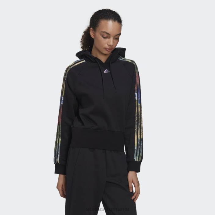 Adidas hanorac cu imprimeu peste tot negru adidas femei negru/multicolor/violet met 2JBN10032