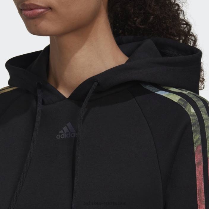 Adidas hanorac cu imprimeu peste tot negru adidas femei negru/multicolor/violet met 2JBN10032