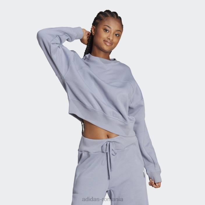 Adidas hanorac din fleece lounge violet argintiu femei violet argintiu 2JBN9034