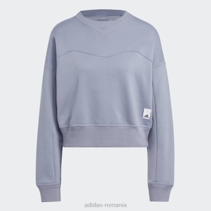 Adidas hanorac din fleece lounge violet argintiu femei violet argintiu 2JBN9034