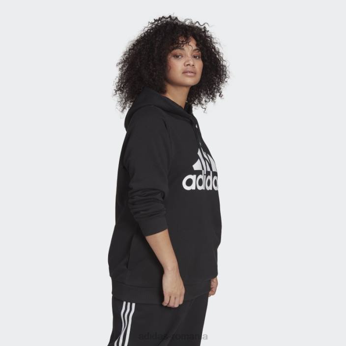 Adidas hanorac din lână cu logo essentials (mărime plus) negru femei alb negru 2JBN10052