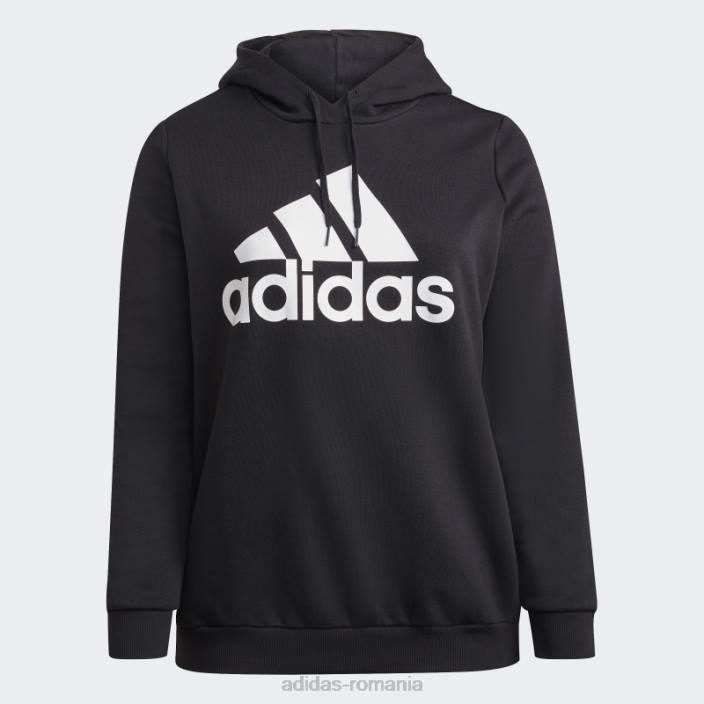 Adidas hanorac din lână cu logo essentials (mărime plus) negru femei alb negru 2JBN10052