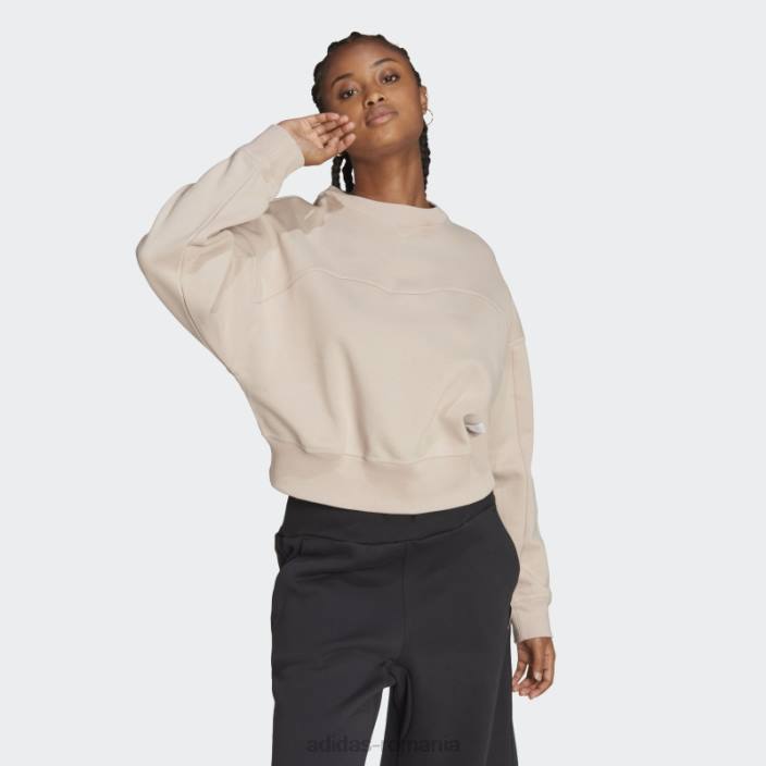 Adidas hanorac elegant lounge fleece taupe femei taupe 2JBN9037