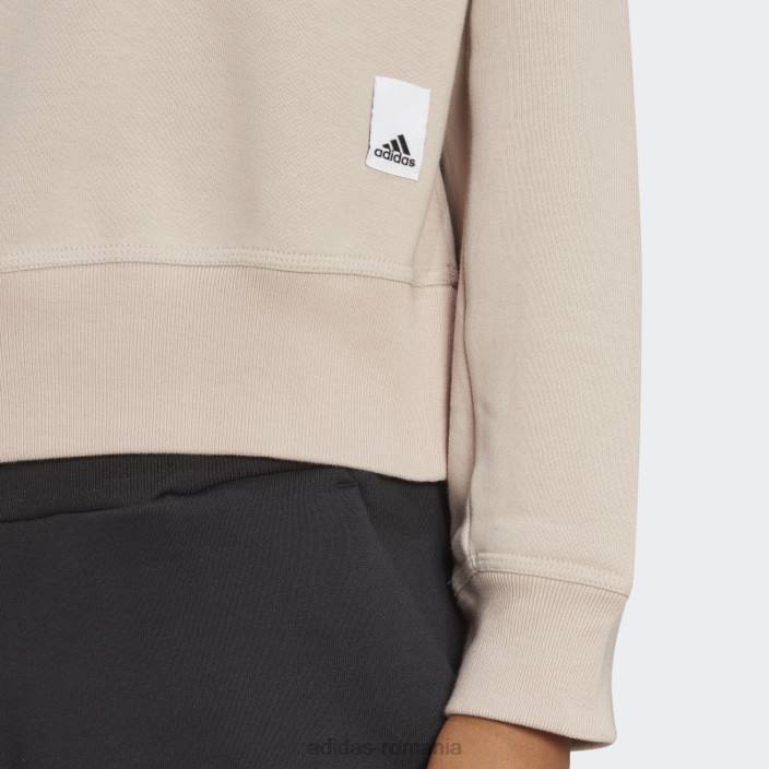 Adidas hanorac elegant lounge fleece taupe femei taupe 2JBN9037