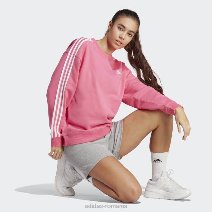 Adidas hanorac essentials cu 3 dungi magenta femei magenta/alb 2JBN9919